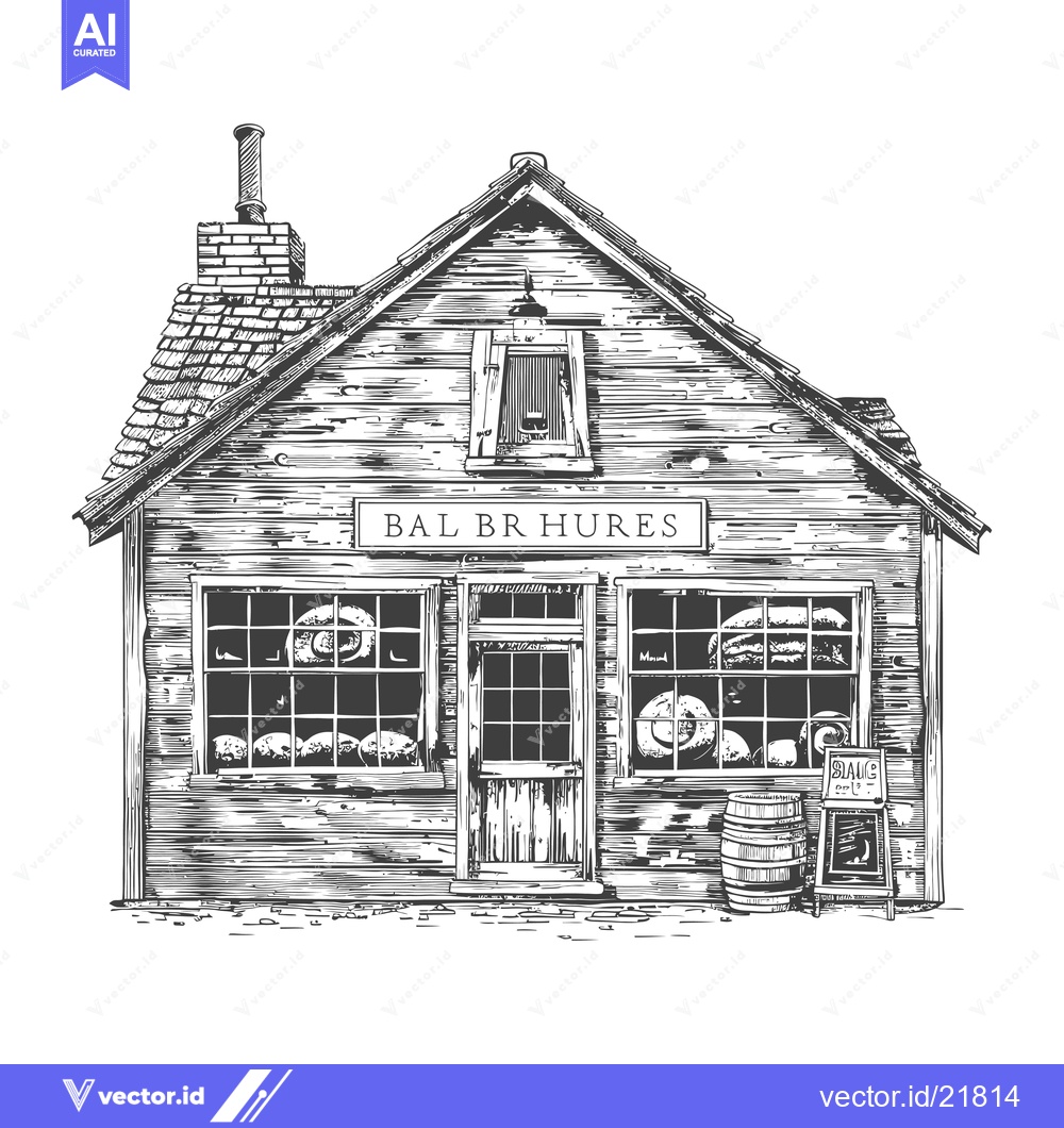 Premium Vector of A quaint rustic building showing a bakery shop