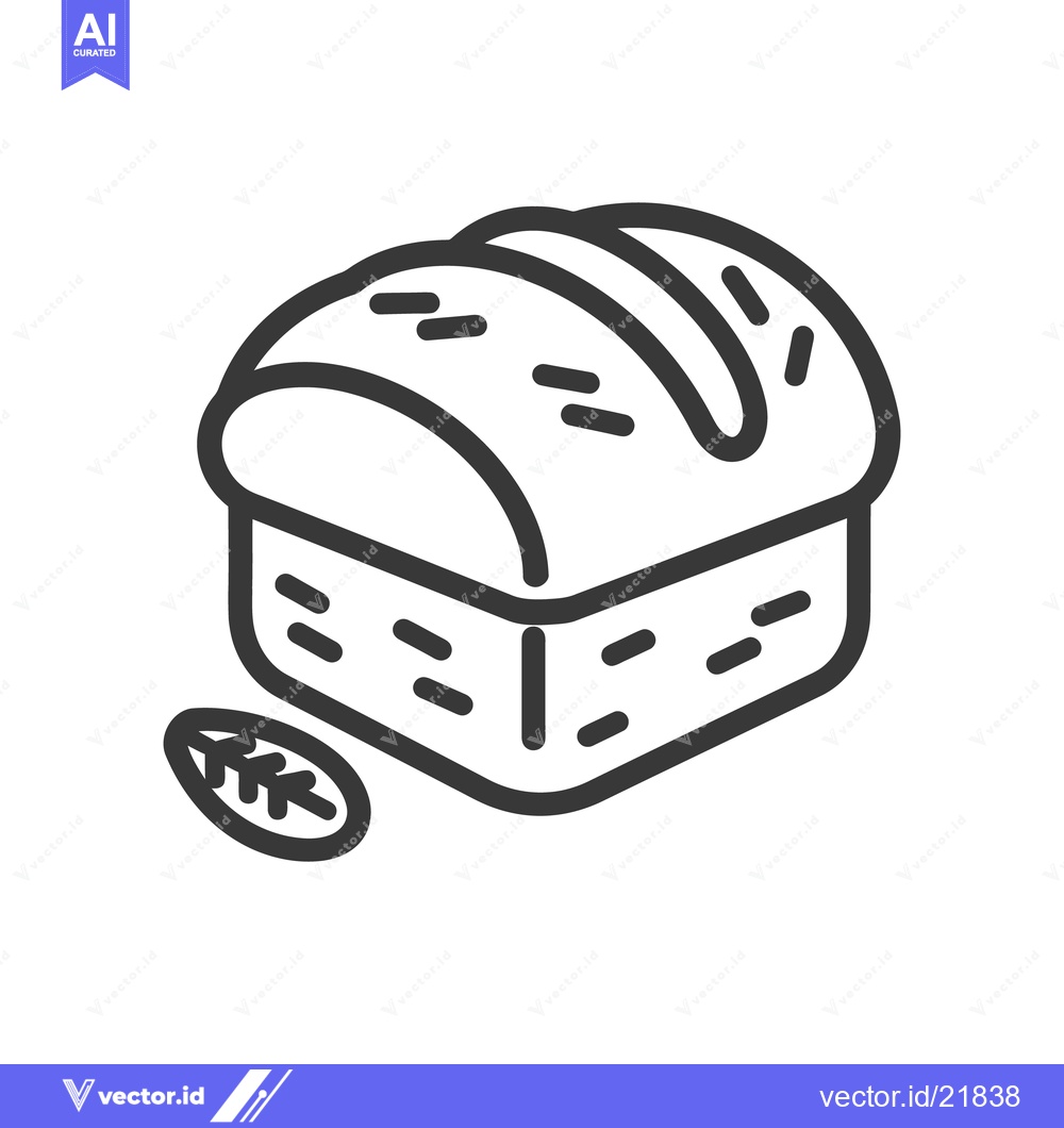 Premium Vector dari A loaf of bread and leaf illustrated in a simple outline style