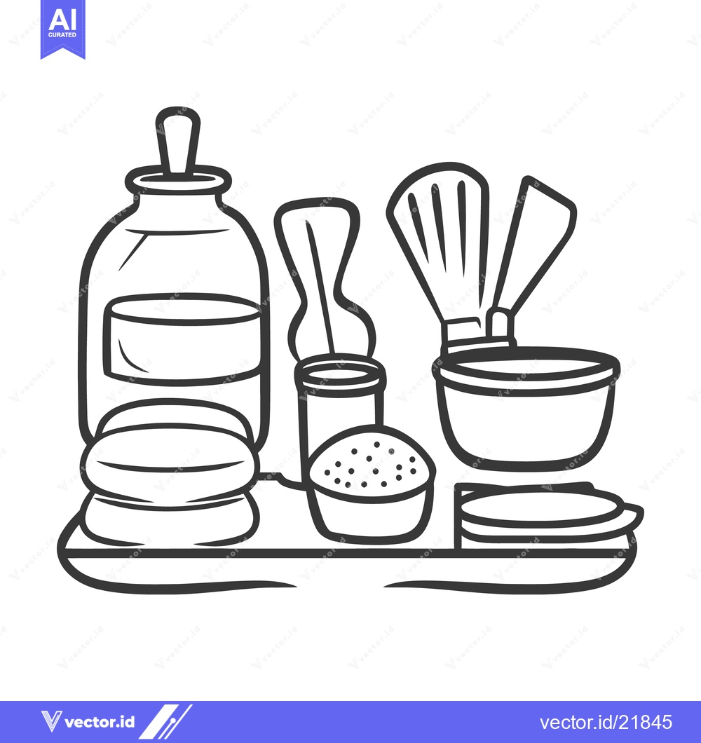 Premium Vector dari A graphic illustration showing shaving and grooming accessories and pr