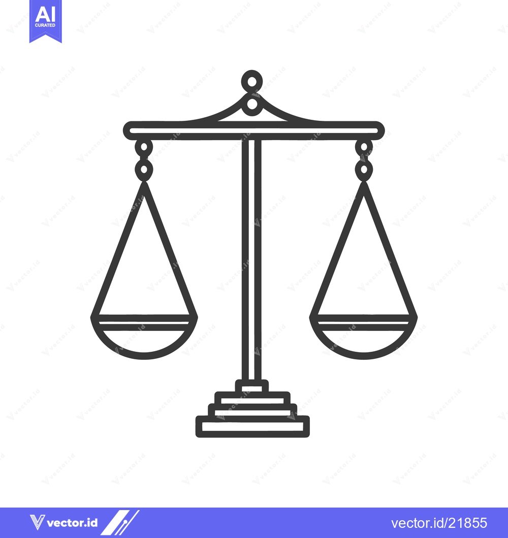 Premium Vector dari A symmetrical graphic illustrating the scales of justice balance