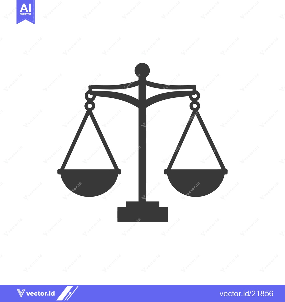Premium Vector of A simple depiction of balancing scales representing justice and law