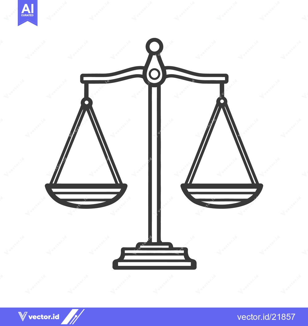 Premium Vector of A simple black and white illustration of scales of justice