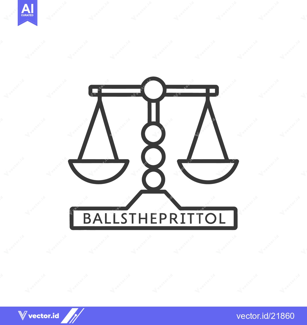 Premium Vector dari A balanced scale is represented in simple line art design