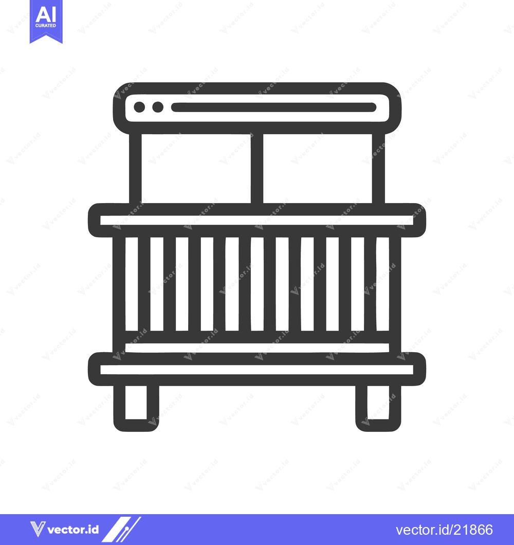 Premium Vector of Minimalist Icon of a Modernist Bench with Slat Design and Clean Lines
