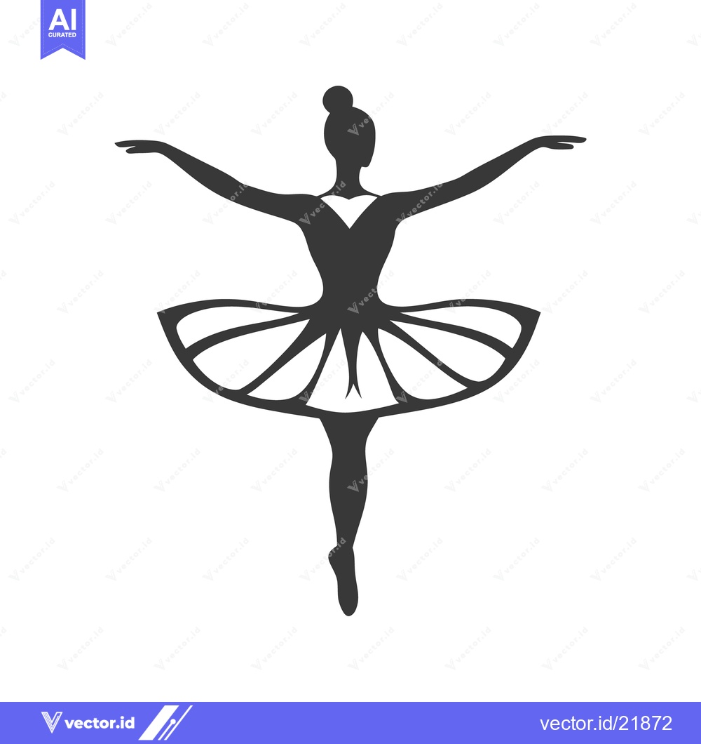 Premium Vector of Silhouette illustration of a female ballerina in ballet dance