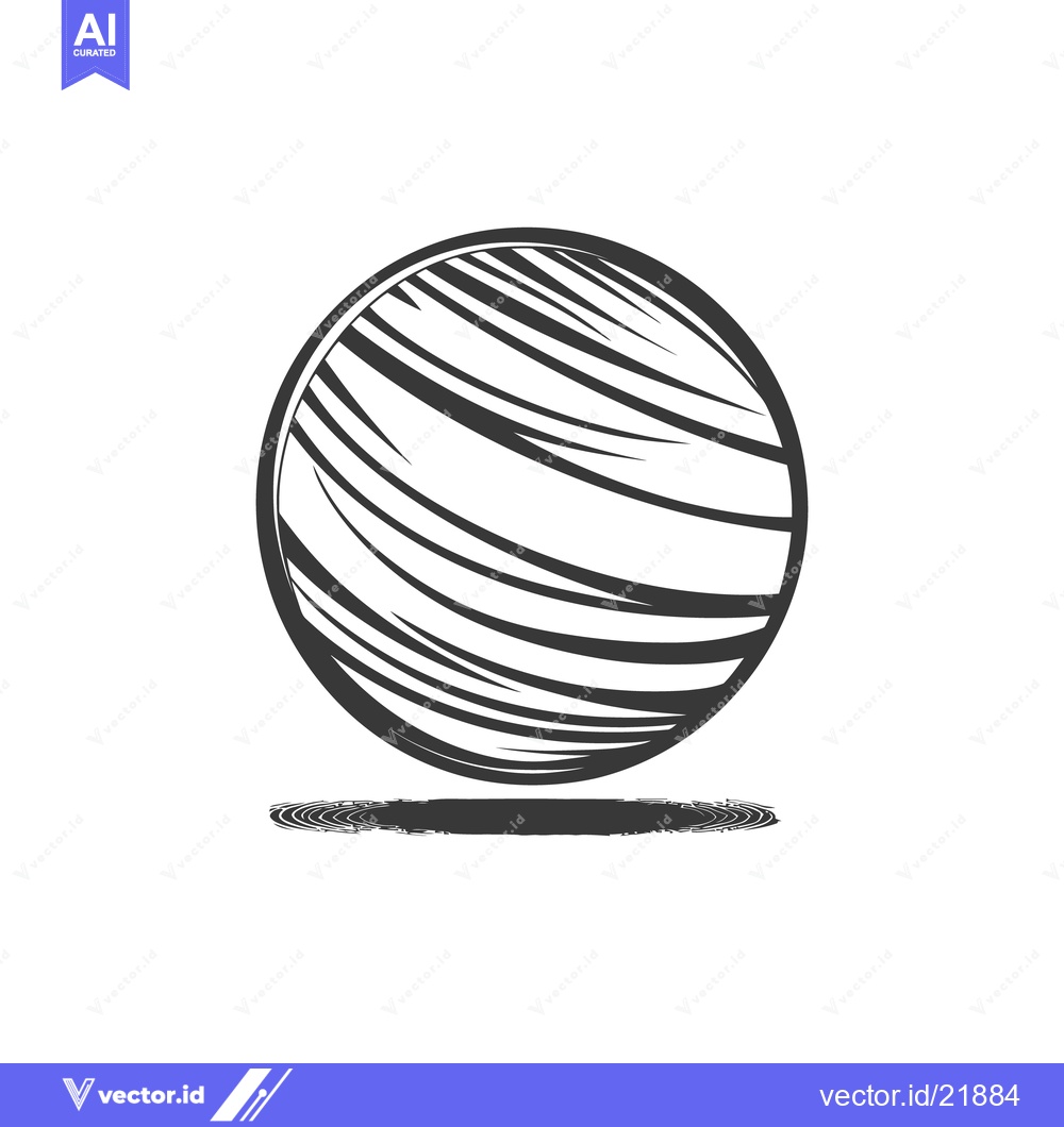 Premium Vector dari A simple abstract drawing of a sphere with textured lines