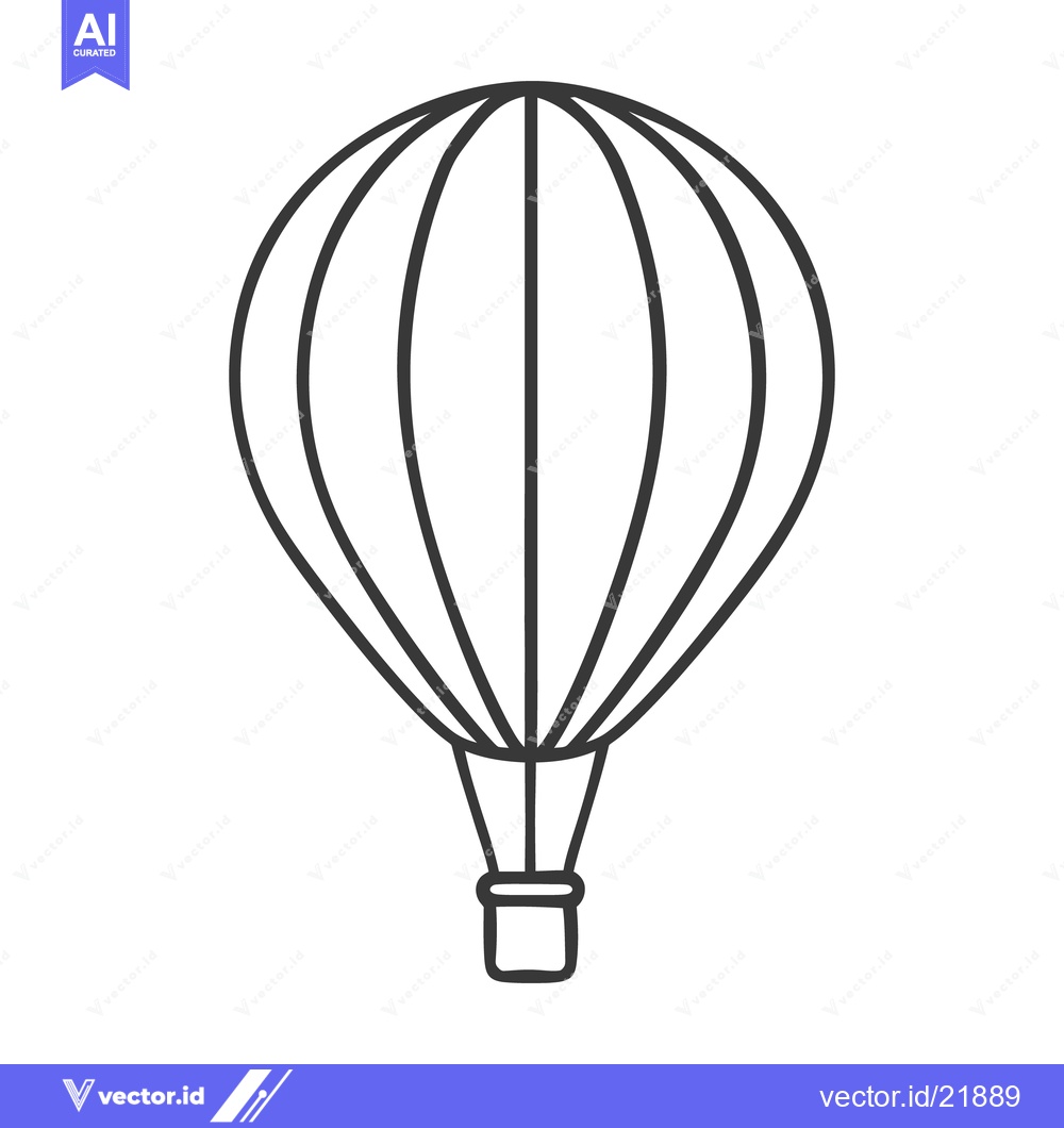 Premium Vector dari Illustration shows a stylized hot air balloon against white background