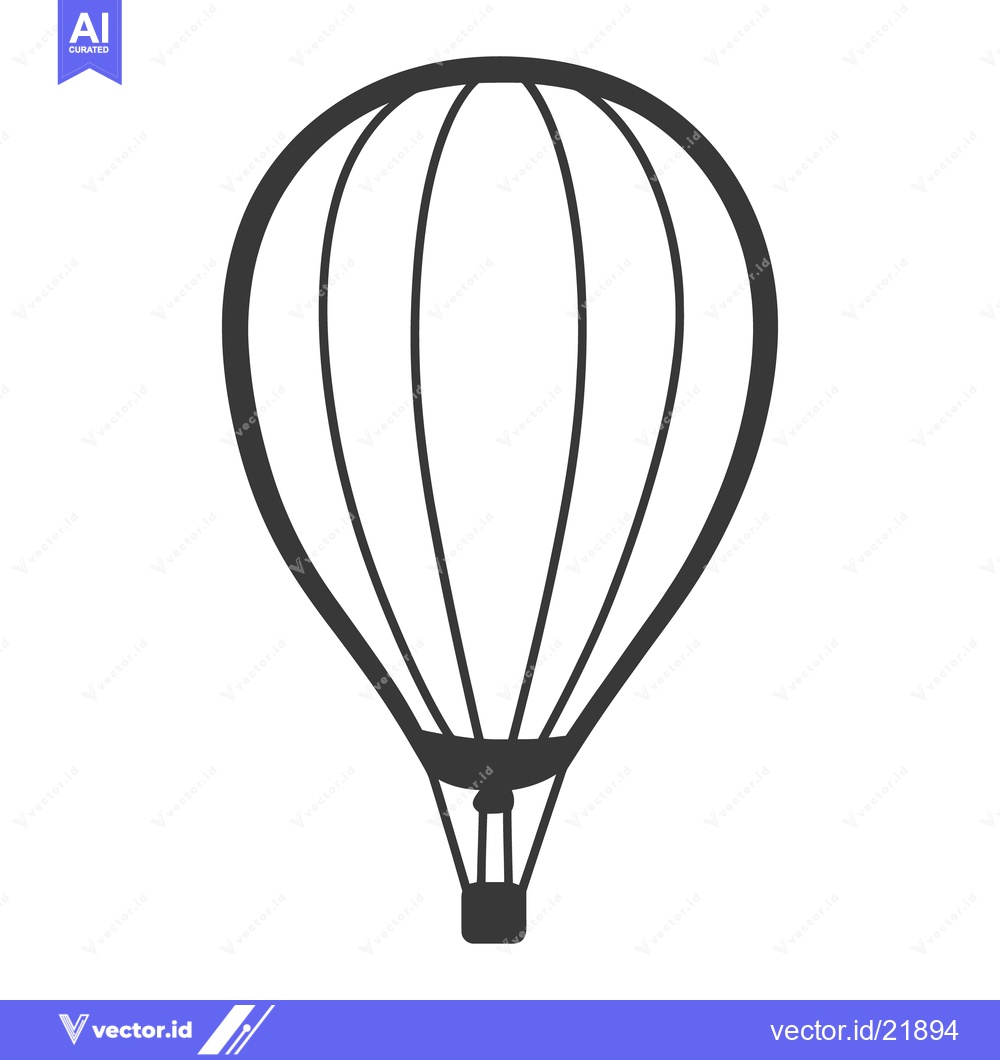 Premium Vector dari A simple illustration of a hot air balloon on a white background