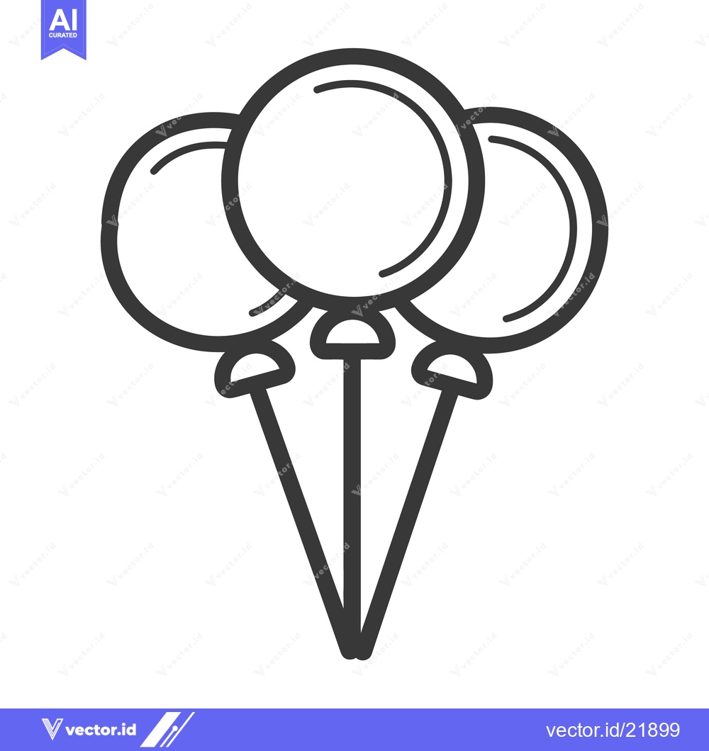 Premium Vector of Three Round Balloons Are Tied Together In A Line