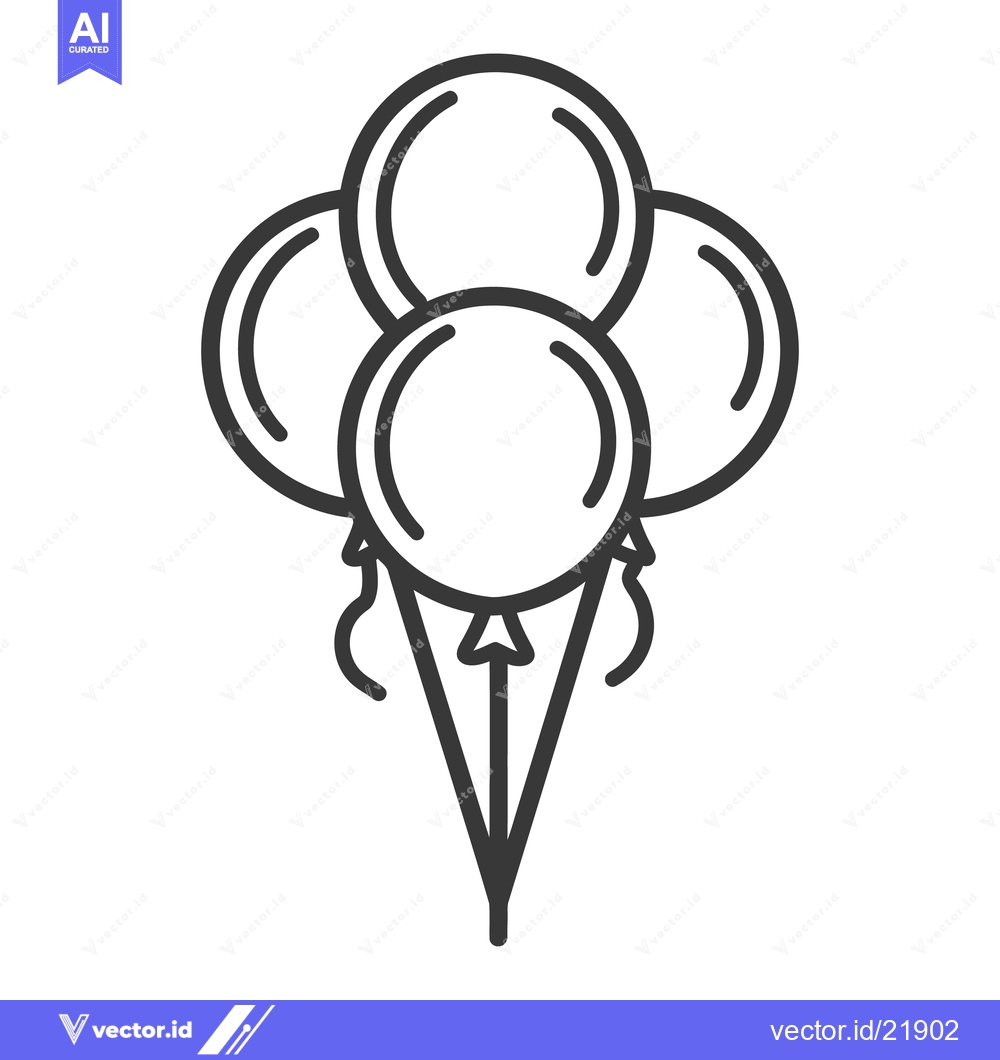 Premium Vector of Four balloons tied together with ribbons floating in the air