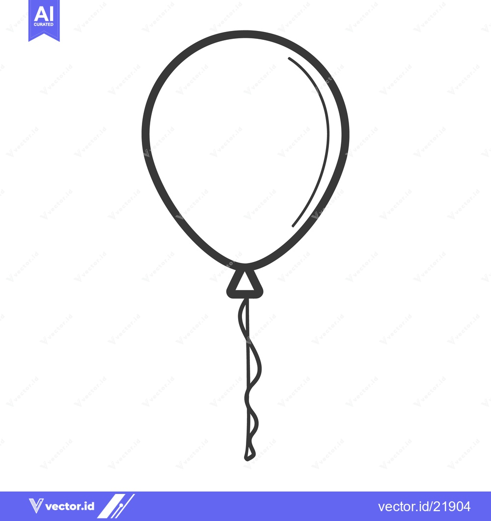 Premium Vector dari A simple monochrome illustration depicting a single air balloon