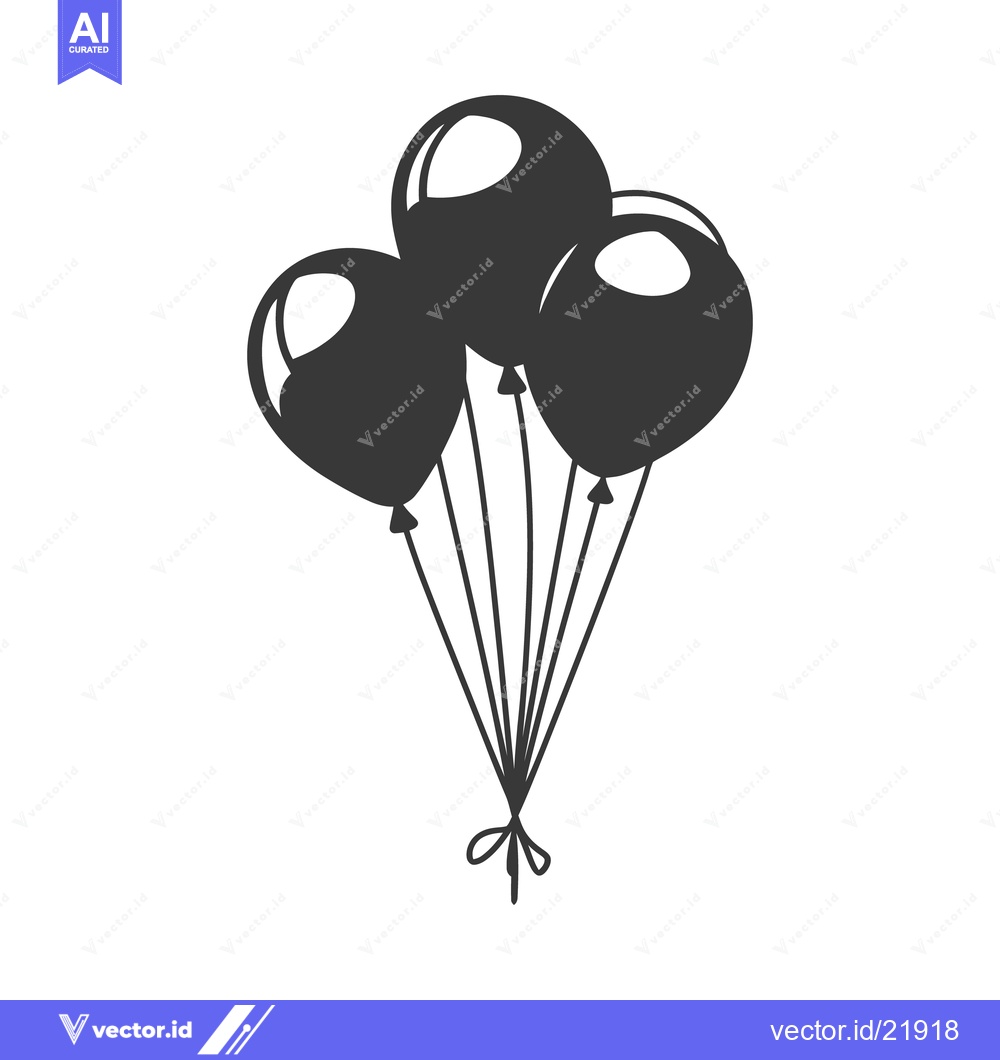 Premium Vector dari A simple illustration showing a bunch of helium balloons tied together