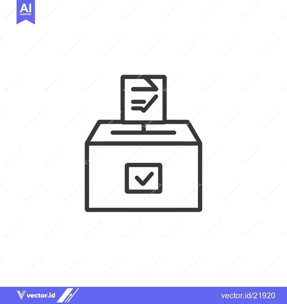 Premium Vector dari Ballot being deposited in a ballot box