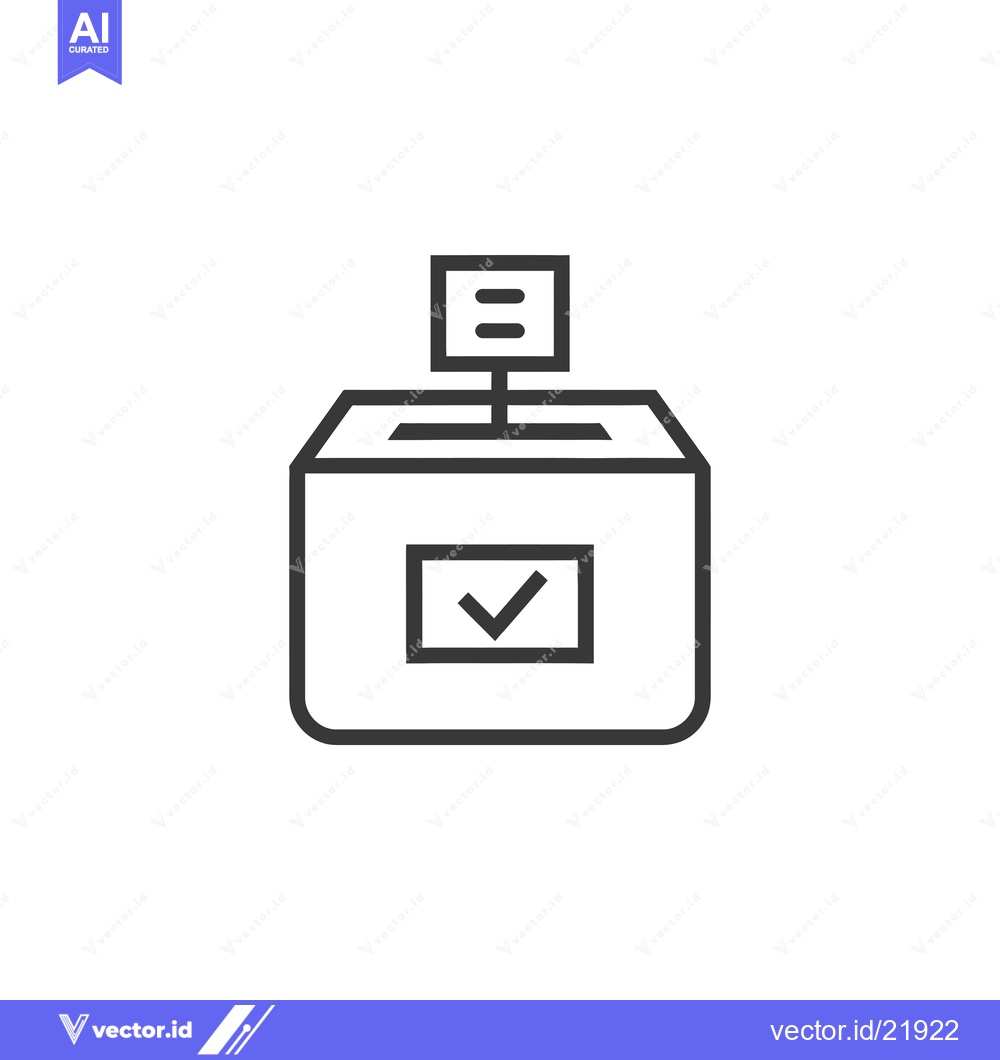 Premium Vector dari Ballot Box with Checkmark and Ballot Paper