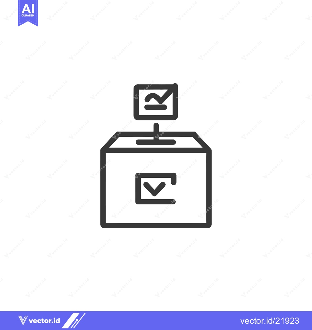 Premium Vector dari Ballot Box with Checkmark Icon