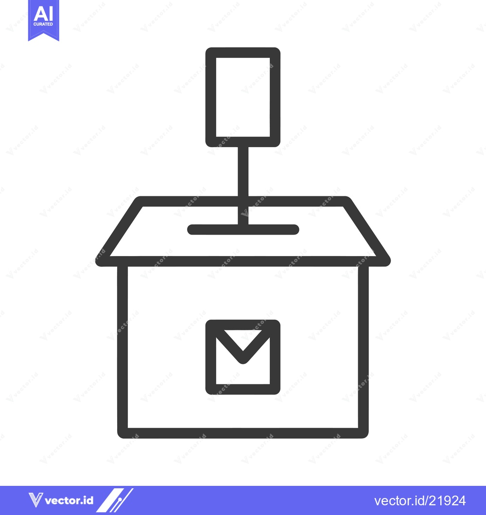 Premium Vector of Ballot Box with Slot and Envelope Symbol