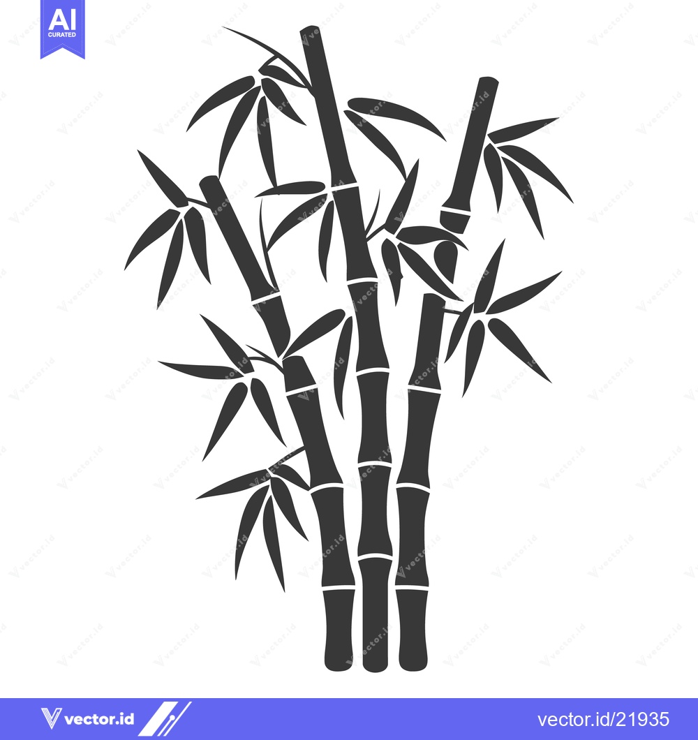 Premium Vector dari A monochrome graphic depiction of a bamboo plant illustration