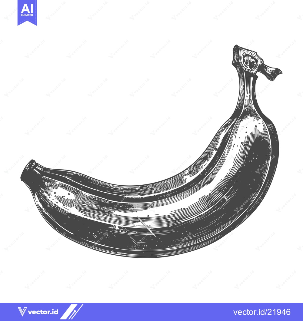 Premium Vector of A close up illustration of a banana on a white background