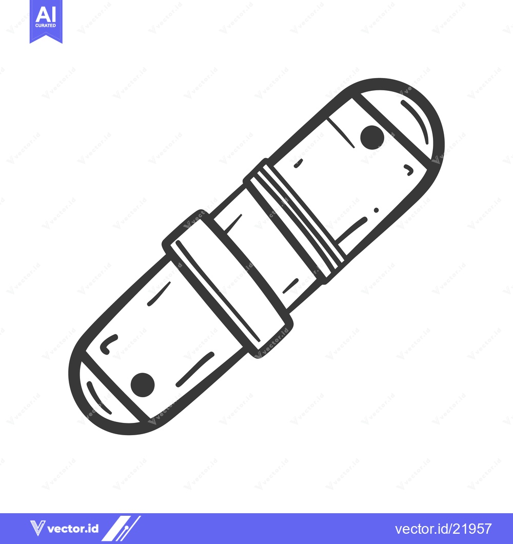 Premium Vector dari A simple line drawing of a mechanical component isolated