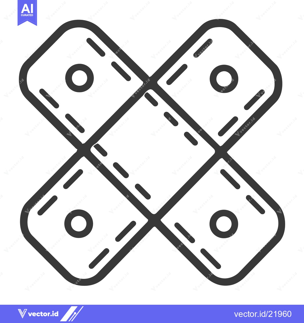 Premium Vector dari Four Rectangular Bandages Overlapping in a Cross Shape