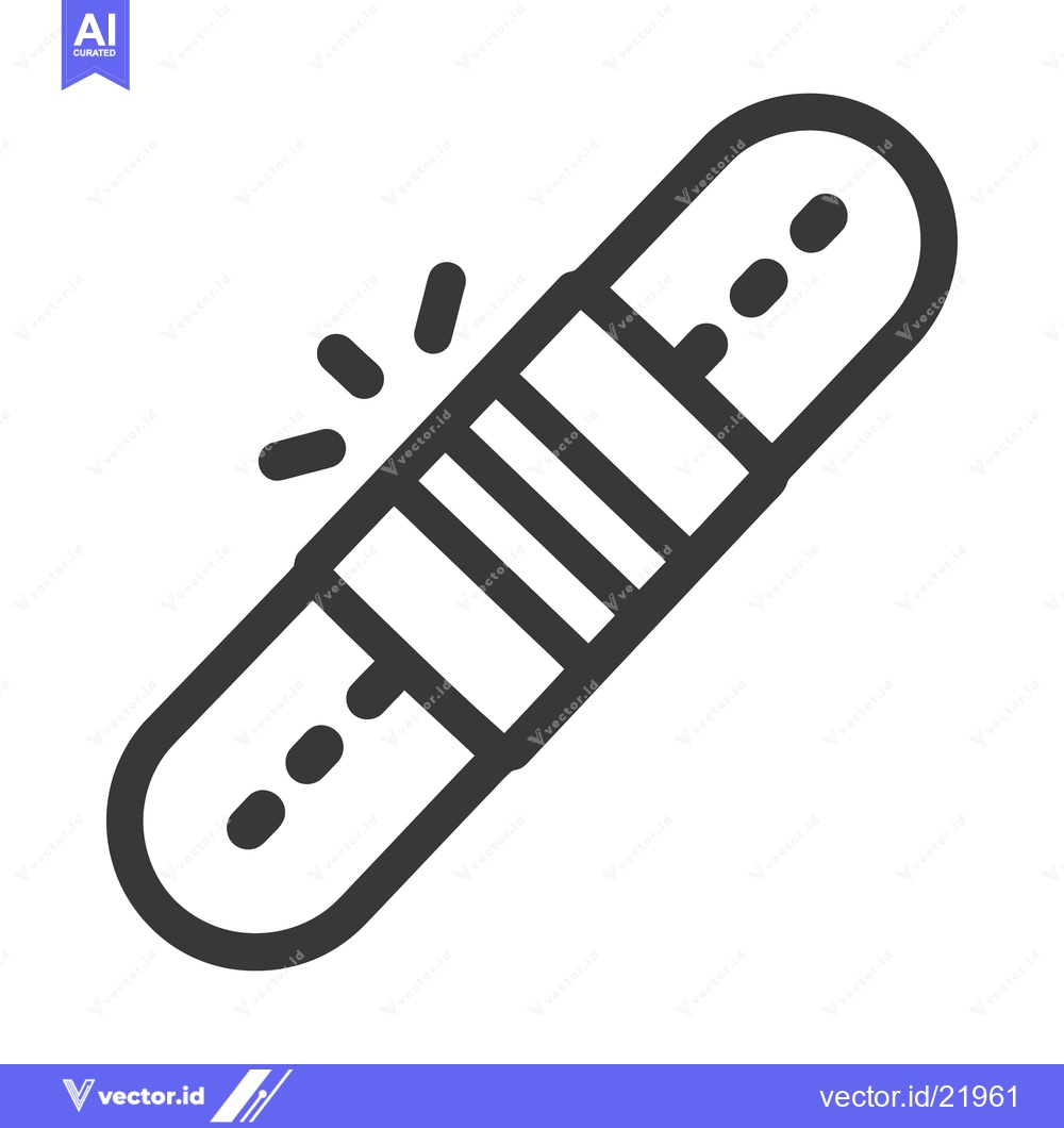 Premium Vector of An illustration depicting an adhesive bandage with stylized broken lin