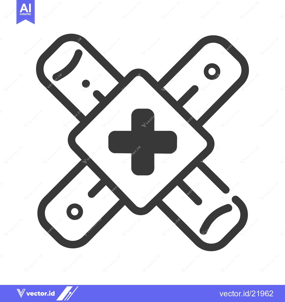 Premium Vector dari A black cross symbol superimposed upon crossed bandages illustration