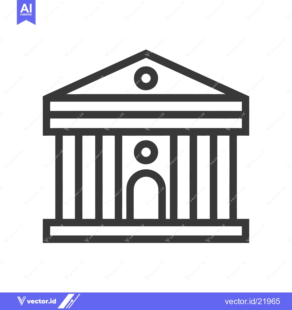 Premium Vector dari Simple monochrome illustration of a public building structure