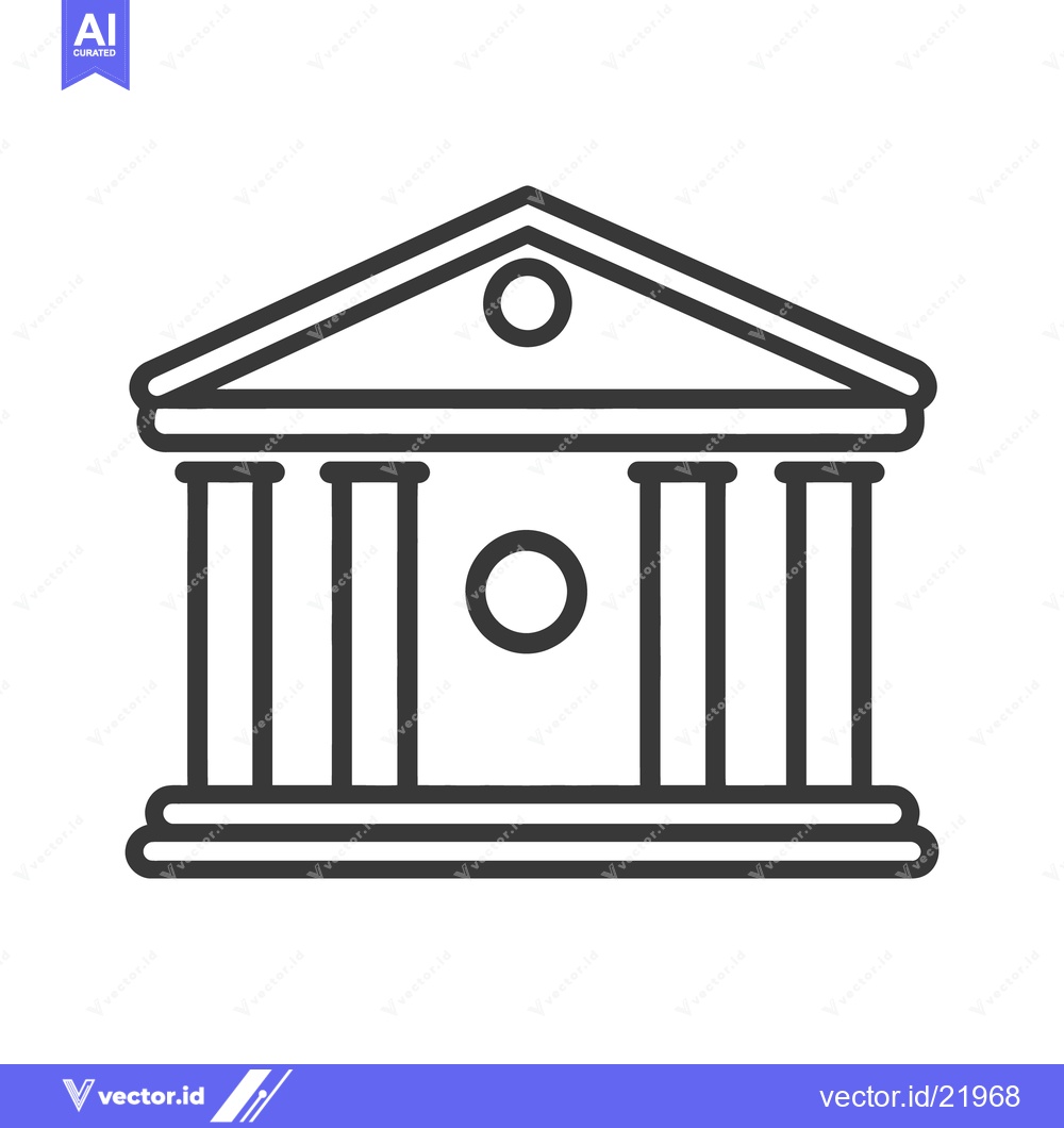 Premium Vector dari A minimalist black and white drawing of a classic building
