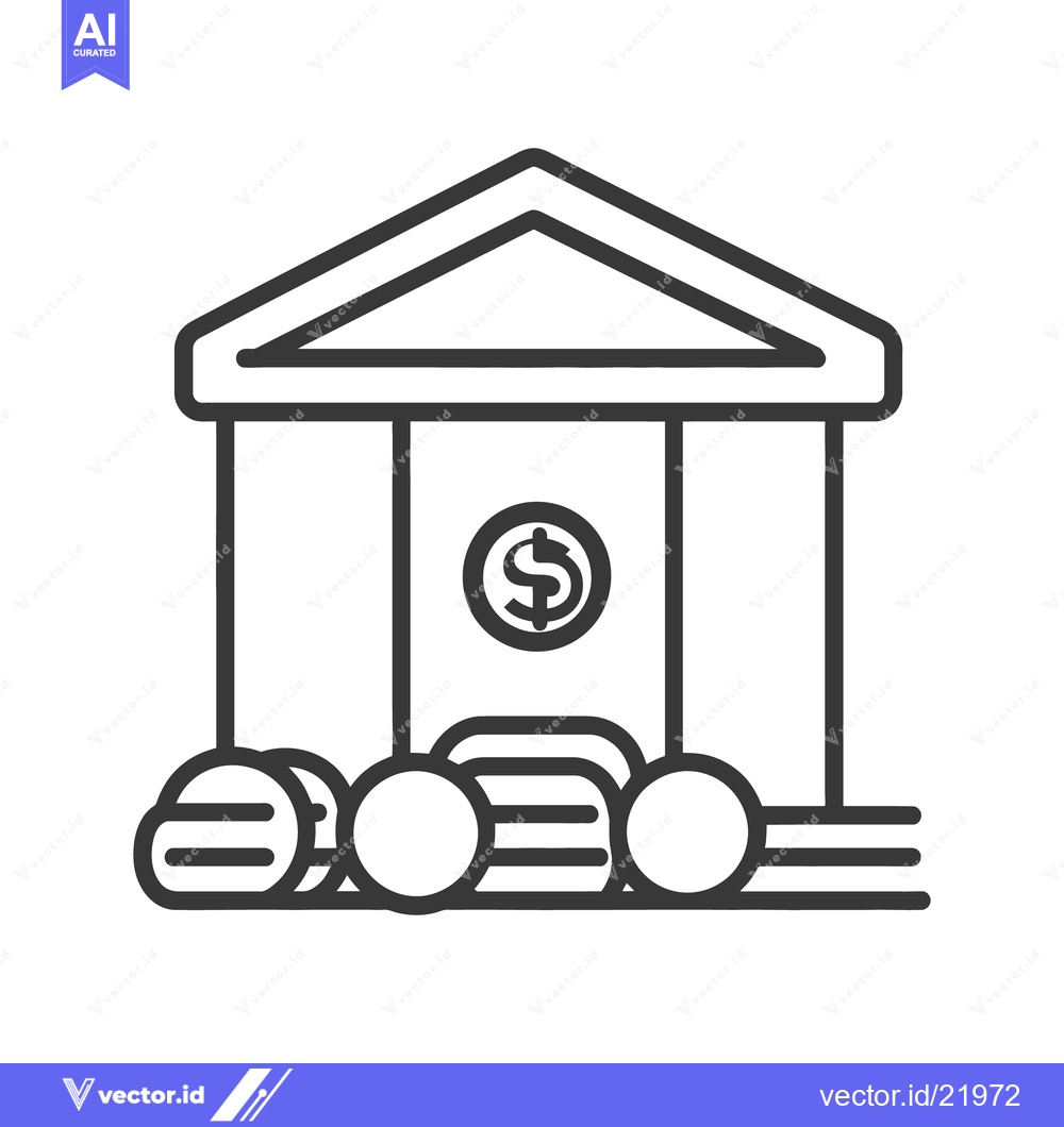 Premium Vector dari A simple line drawing of a building representing banking