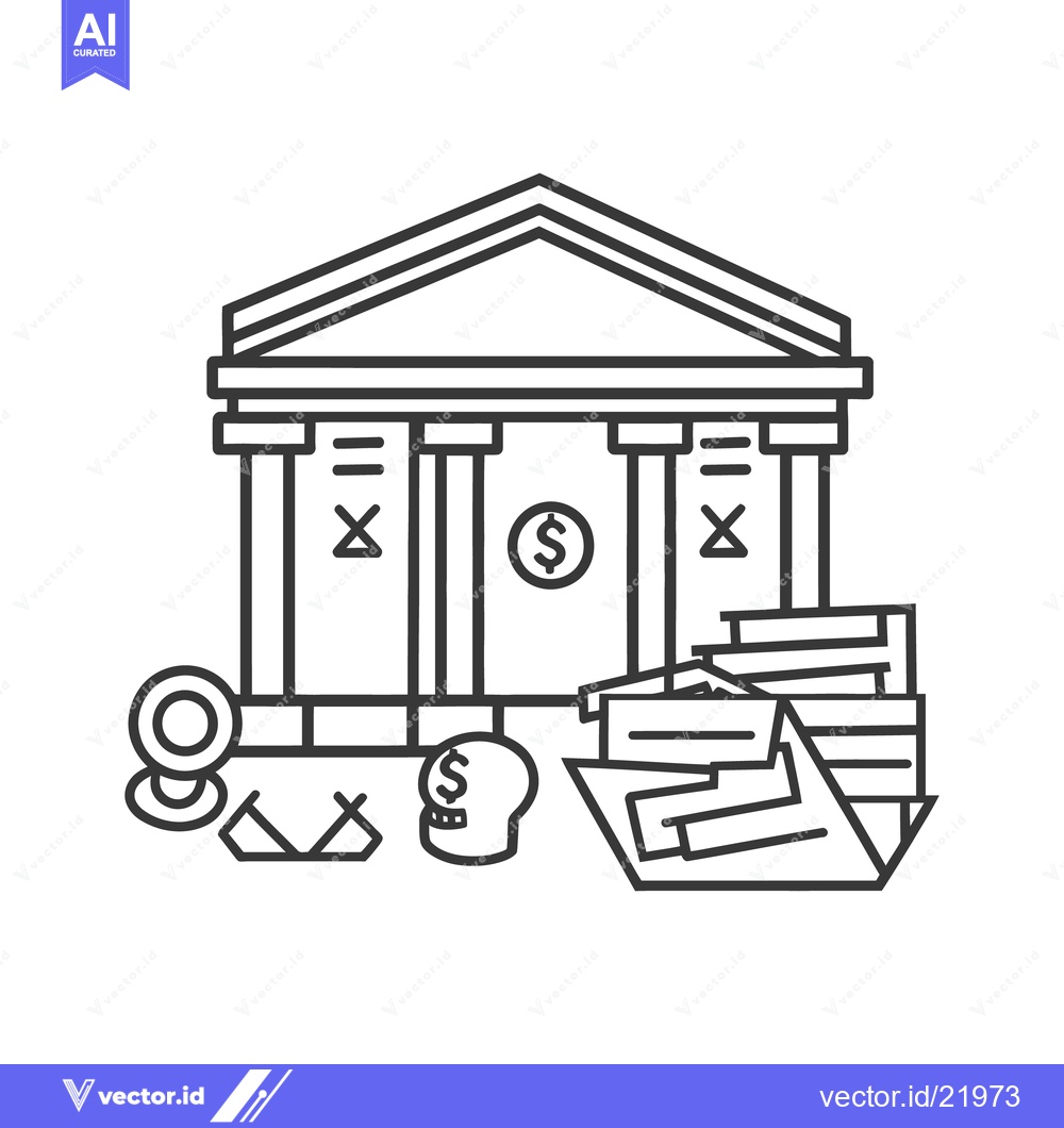 Premium Vector dari Illustration showing a banking institution and associated financial co