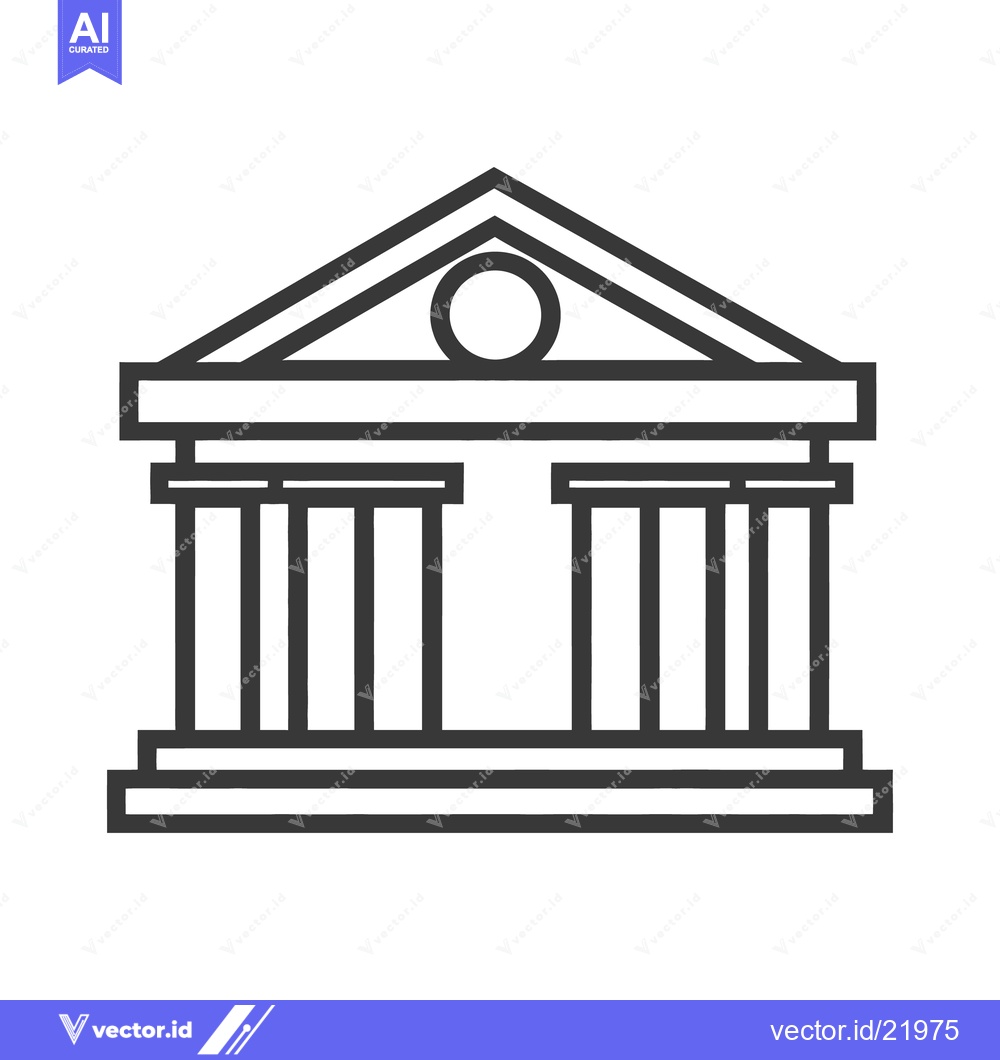 Premium Vector of Simplified architectural illustration depicting a classic government b