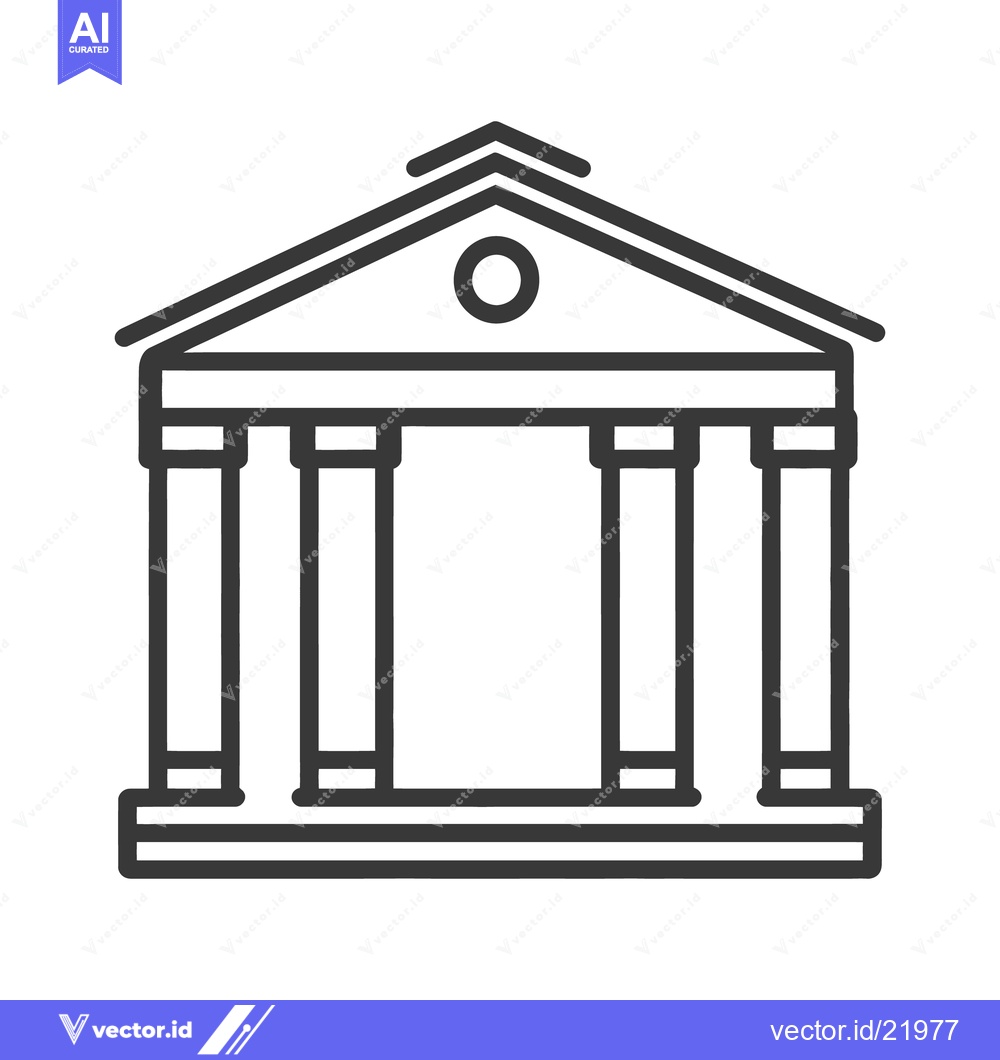Premium Vector dari A simple illustration of a building with columns and roof