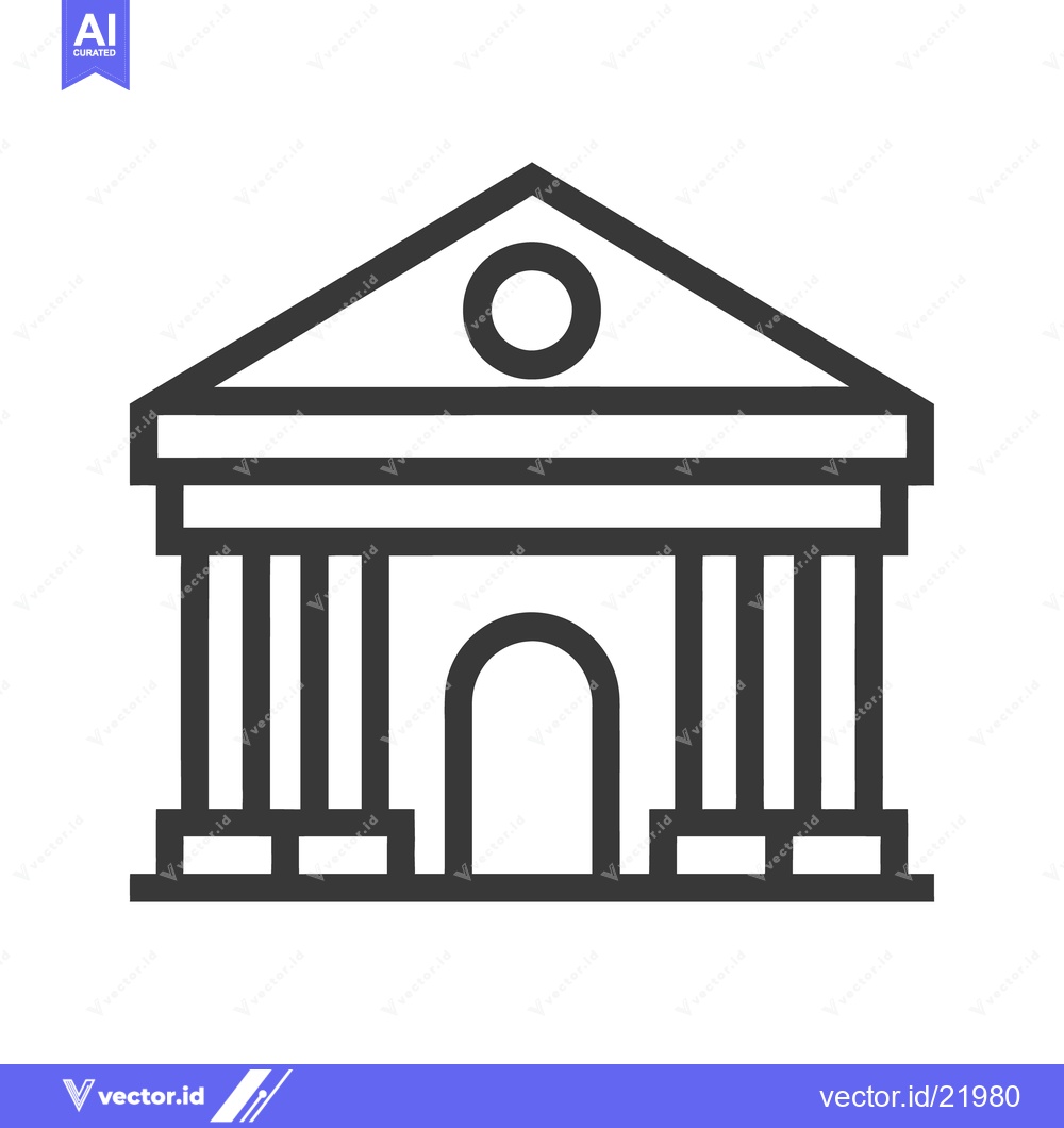 Premium Vector dari A simple black and white line drawing of a building facade