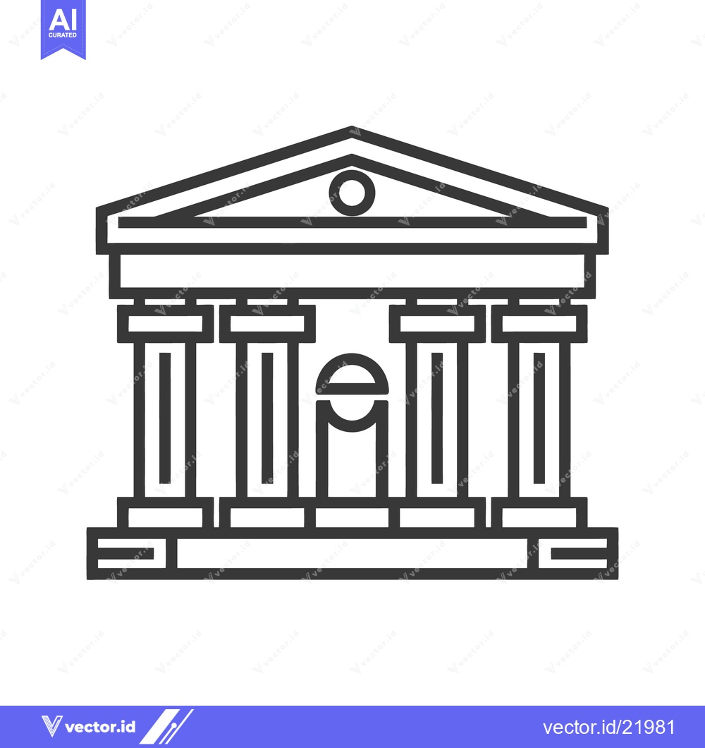 Premium Vector dari A black and white illustration of a classical building structure