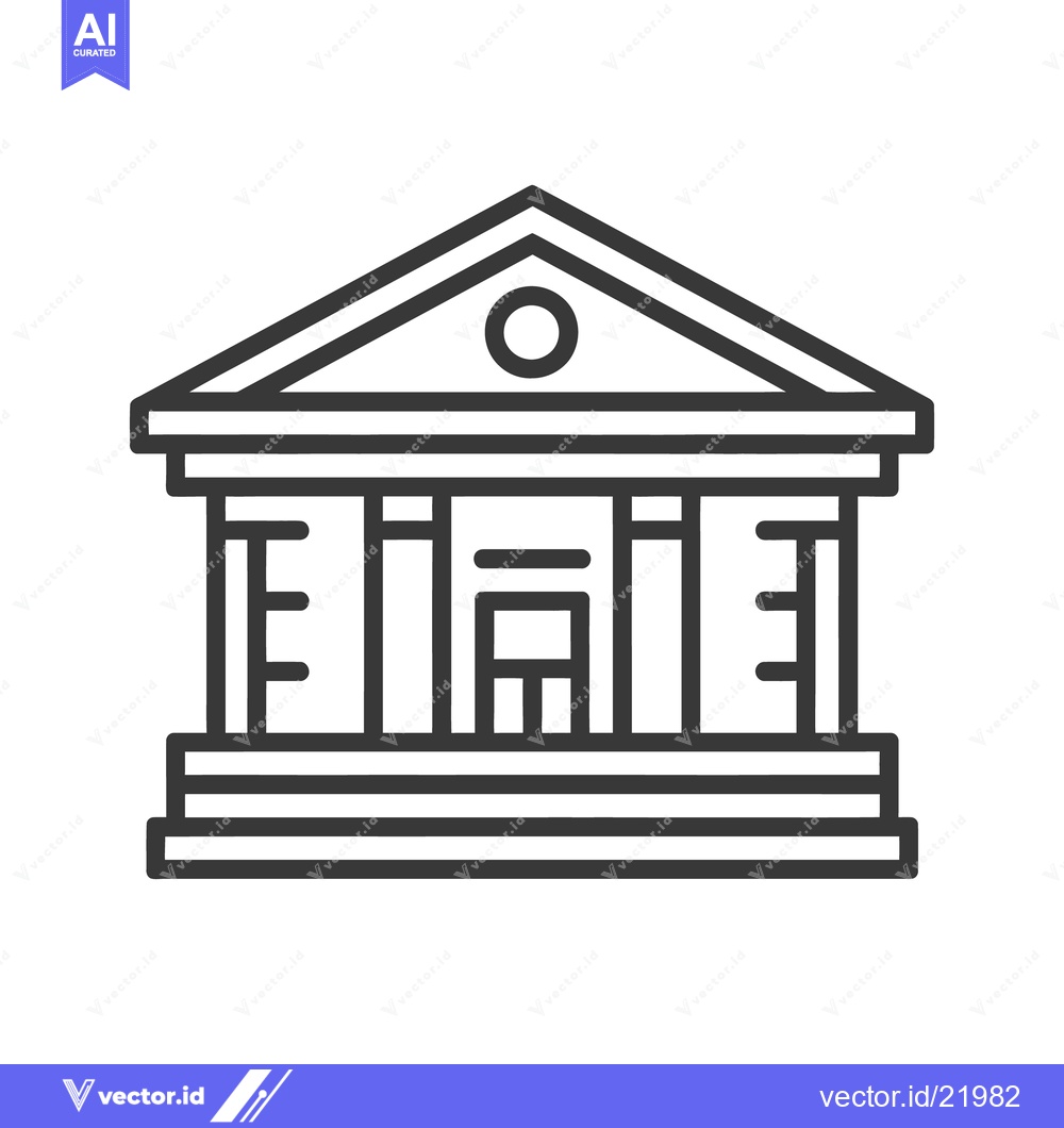 Premium Vector dari A simple black and white illustration of a building icon