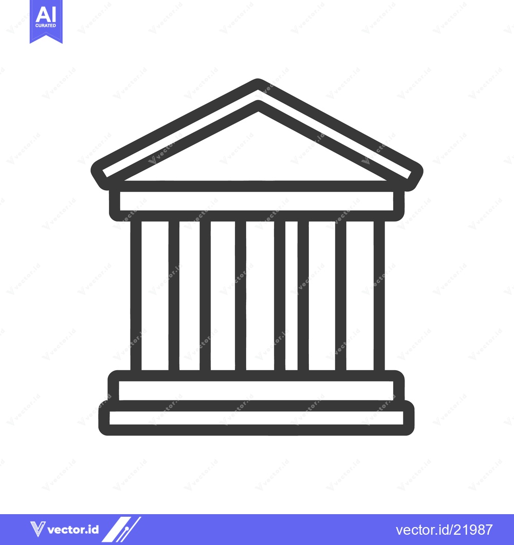 Premium Vector of A simple black and white illustration of a classical building