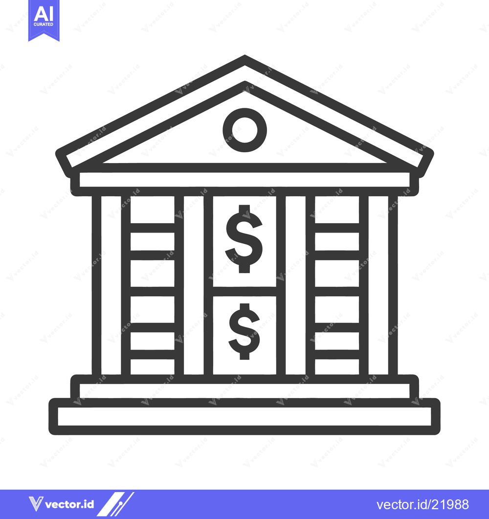 Premium Vector dari A simple illustration depicting the exterior of a financial institutio