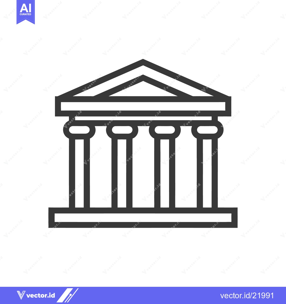 Premium Vector of An architectural illustration of a simple structure with pillars and a