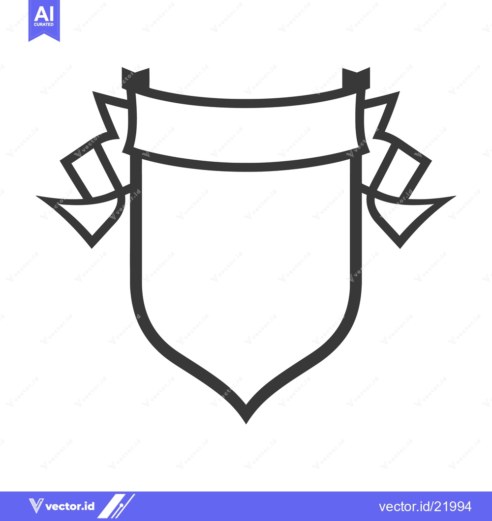 Premium Vector dari A graphical image of a crest with surrounding banner ribbons