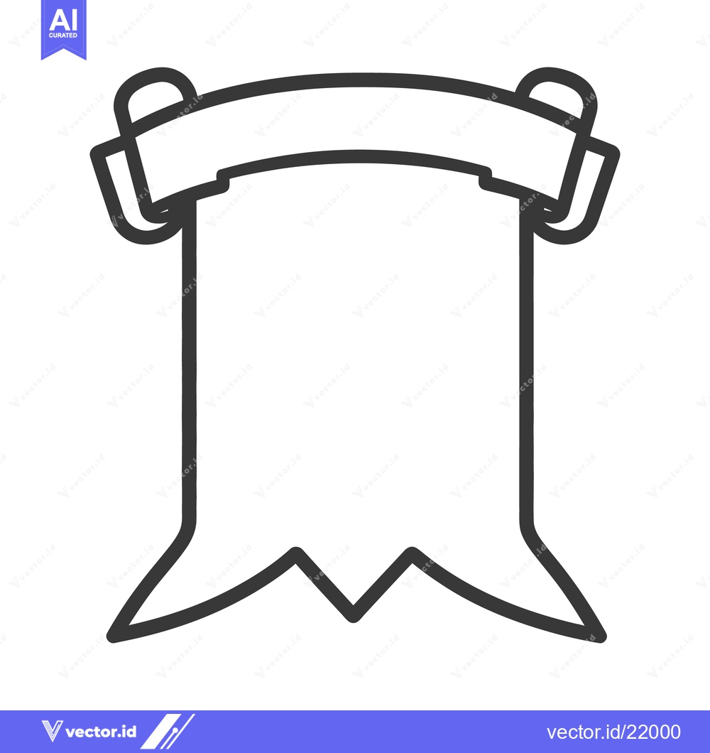 Premium Vector dari A banner design with a blank scroll and top ribbon