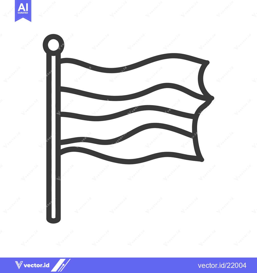 Premium Vector dari A simplistic depiction of a waving striped banner on a pole