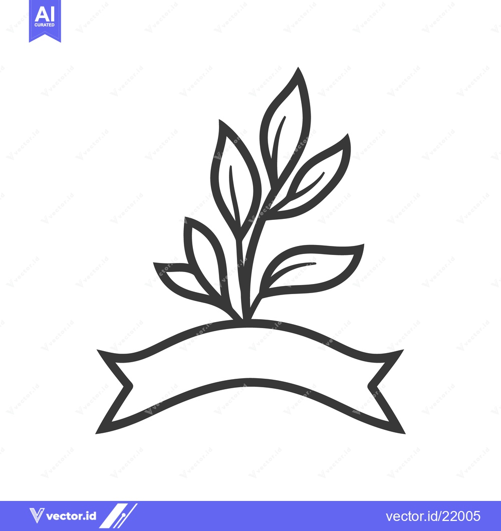 Premium Vector dari Simple vector illustration featuring plant leaves and decorative banne