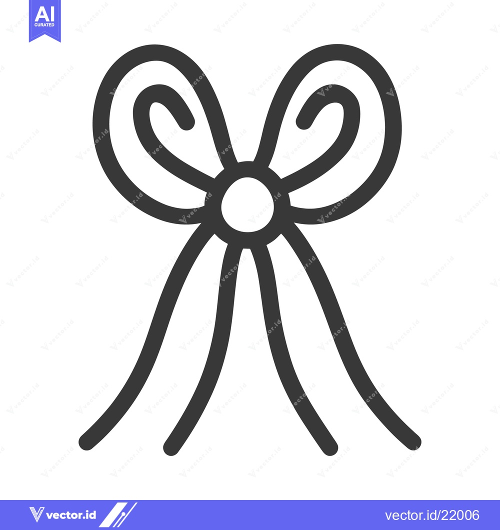 Premium Vector dari Simple black and white illustration of a decorative bow
