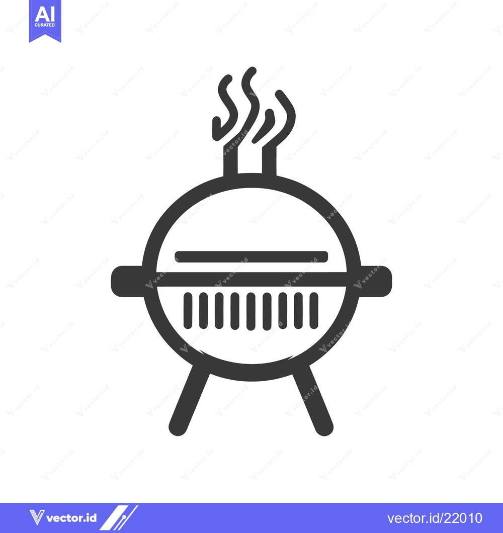 Premium Vector of A simple black and white illustration of a backyard barbecue grill