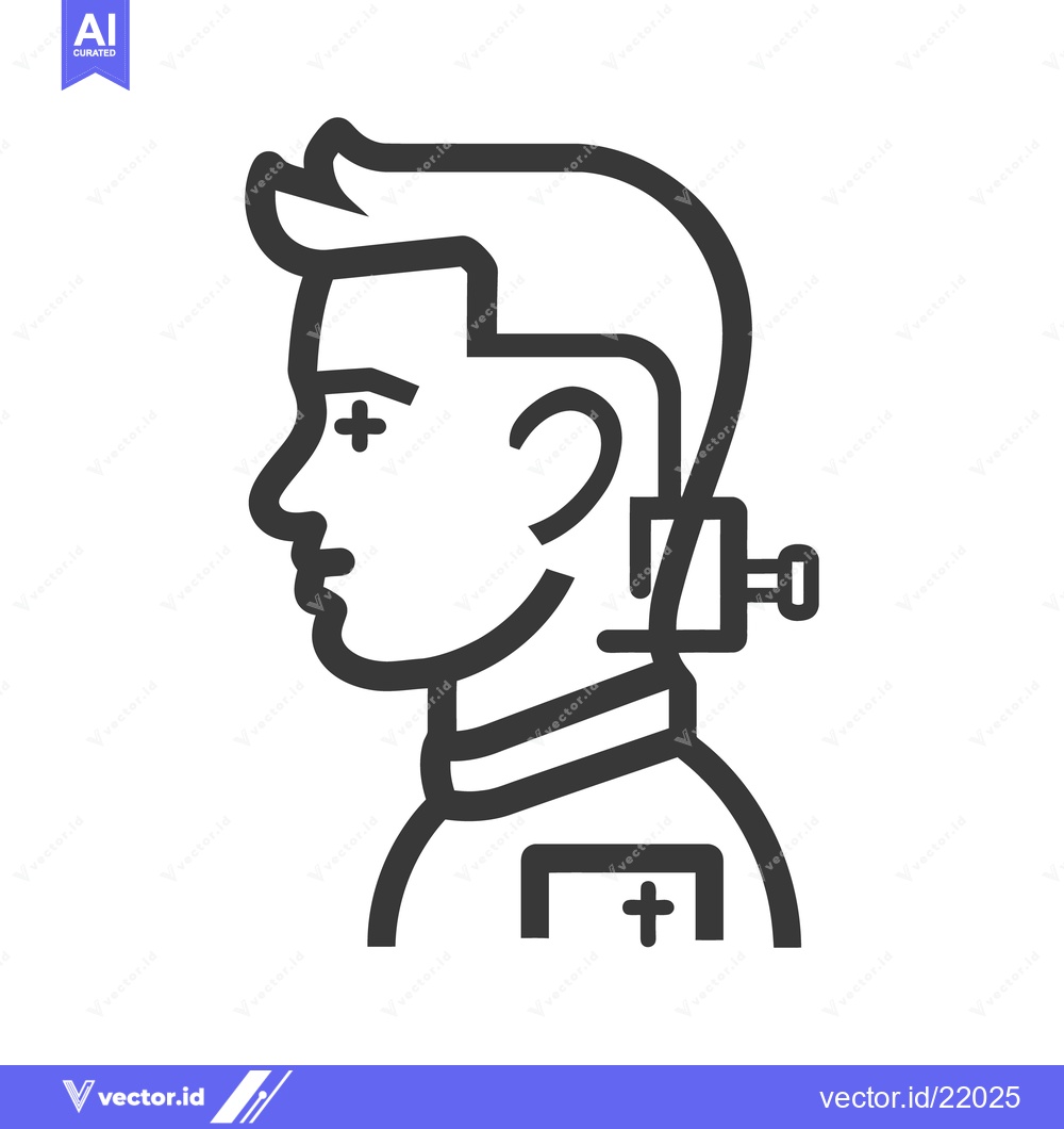 Premium Vector of A medical icon depicting a person having a scan performed