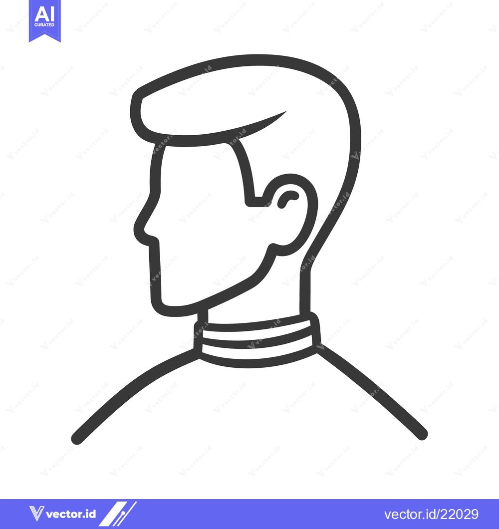 Premium Vector dari A Simple Line Drawing Depicting A Human Head Profile