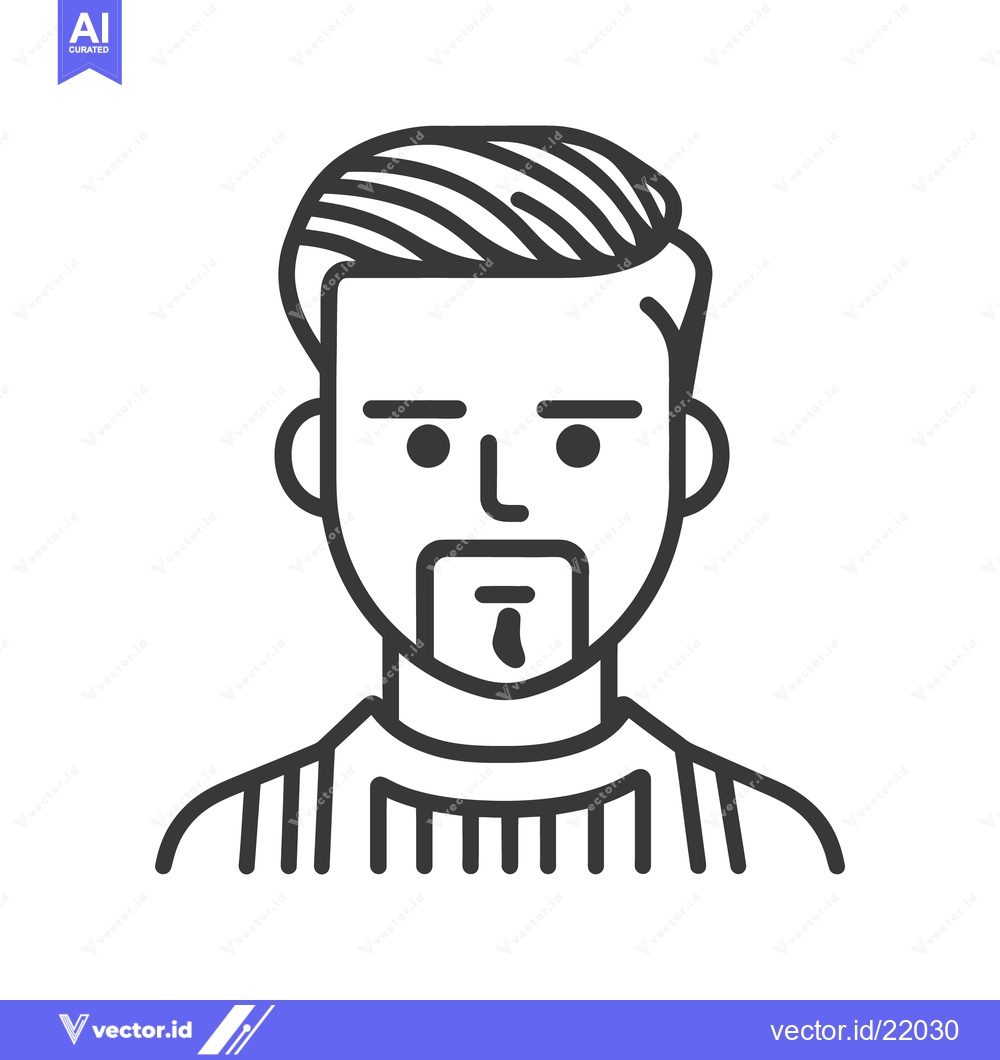 Premium Vector dari A simple black and white drawing of a human male face