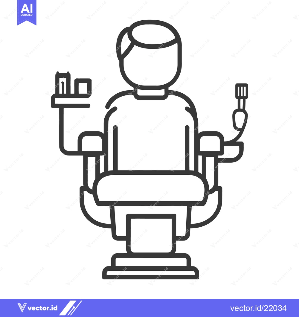 Premium Vector of A person sitting in a chair with dental tools depicted