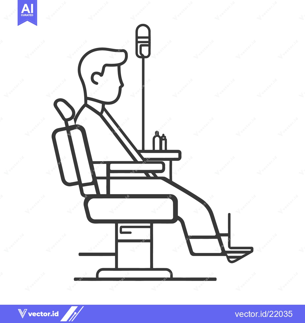Premium Vector of A person is seated in a chair near a dental examination light
