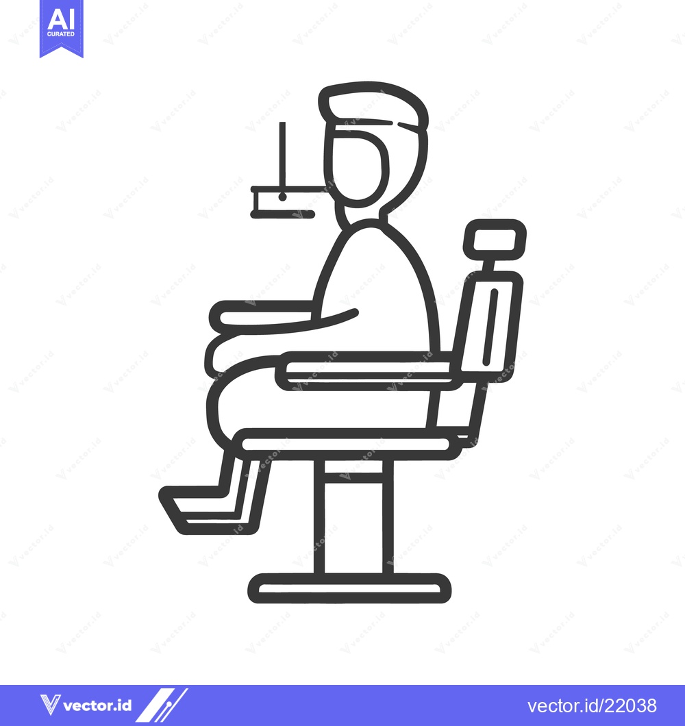 Premium Vector of A person seated in a chair undergoing a dental procedure